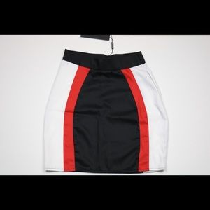 Black Cargo Stripe Mini Skirt